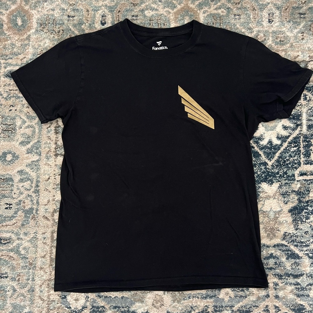 LAFC Fanatics Black Tee with Gold Wing Accent